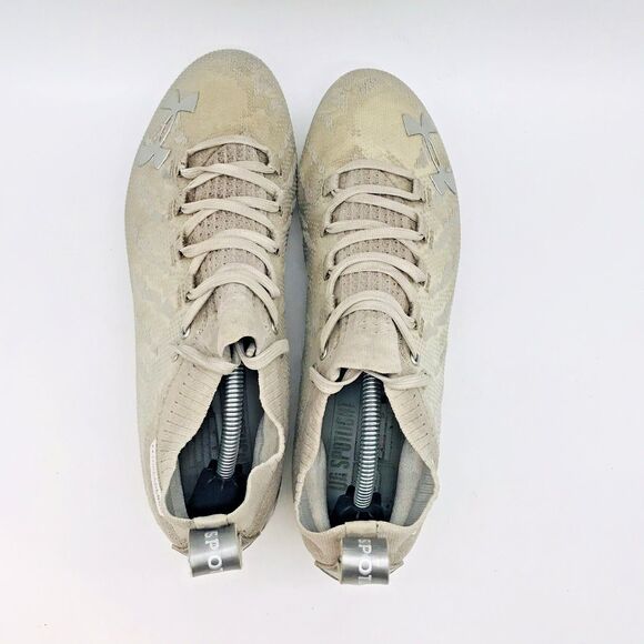 Under Armour Spotlight Lux MC Football Cleats Men's 9.5 White Silver 3022654-100 - Picture 6 of 12